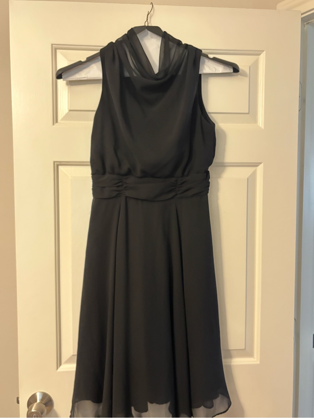 eva mendes for New York & Company Black Sleeveless Cowl Neck Cocktail Dress